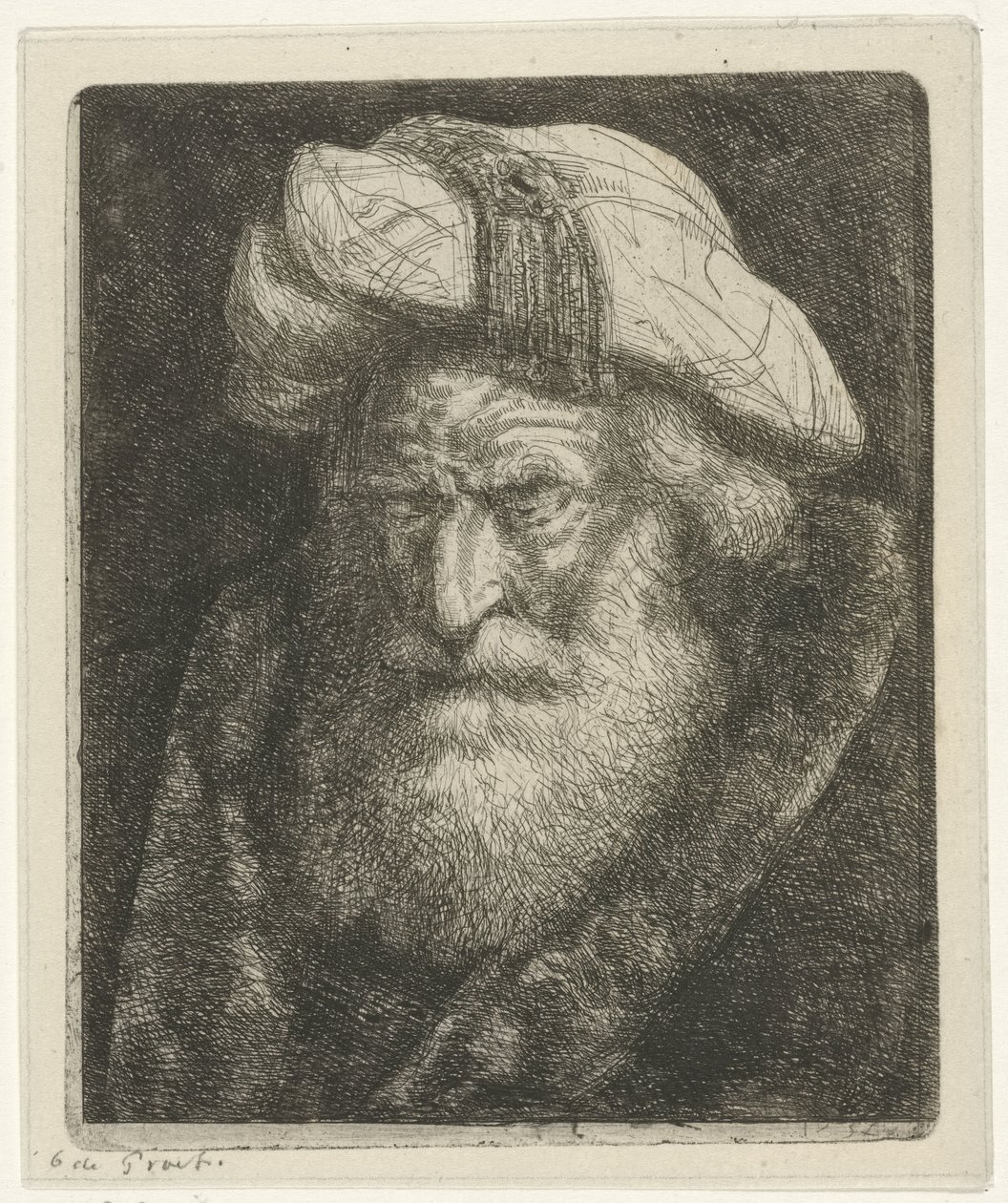 Oude man met baard door Jacobus Ludovicus Cornet