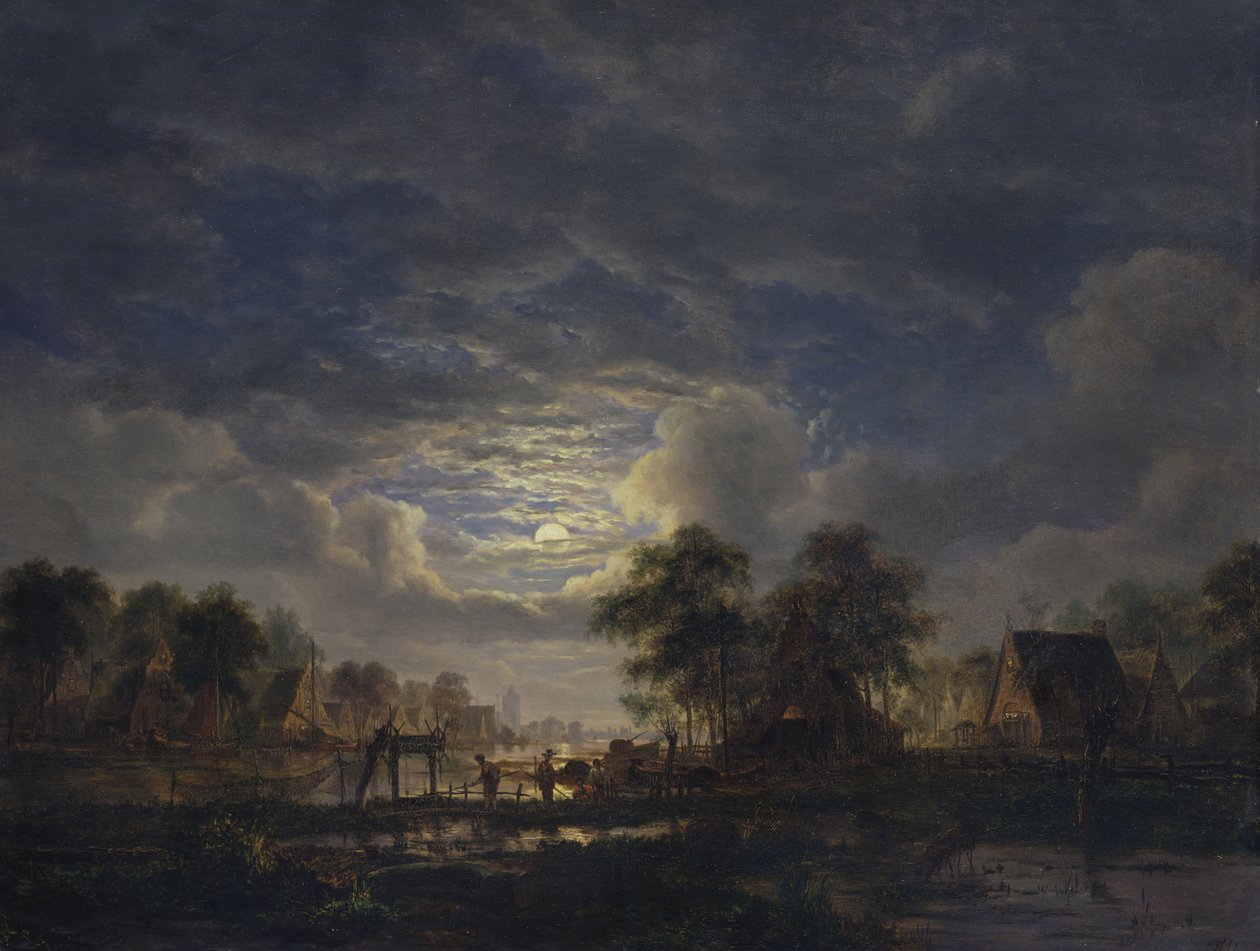 Dorp aan een Kanaal door Jacobus Theodorus Abels
