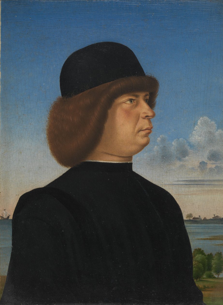 Portret van Alvise Contarini door Jacometto (attr. to) Veneziano