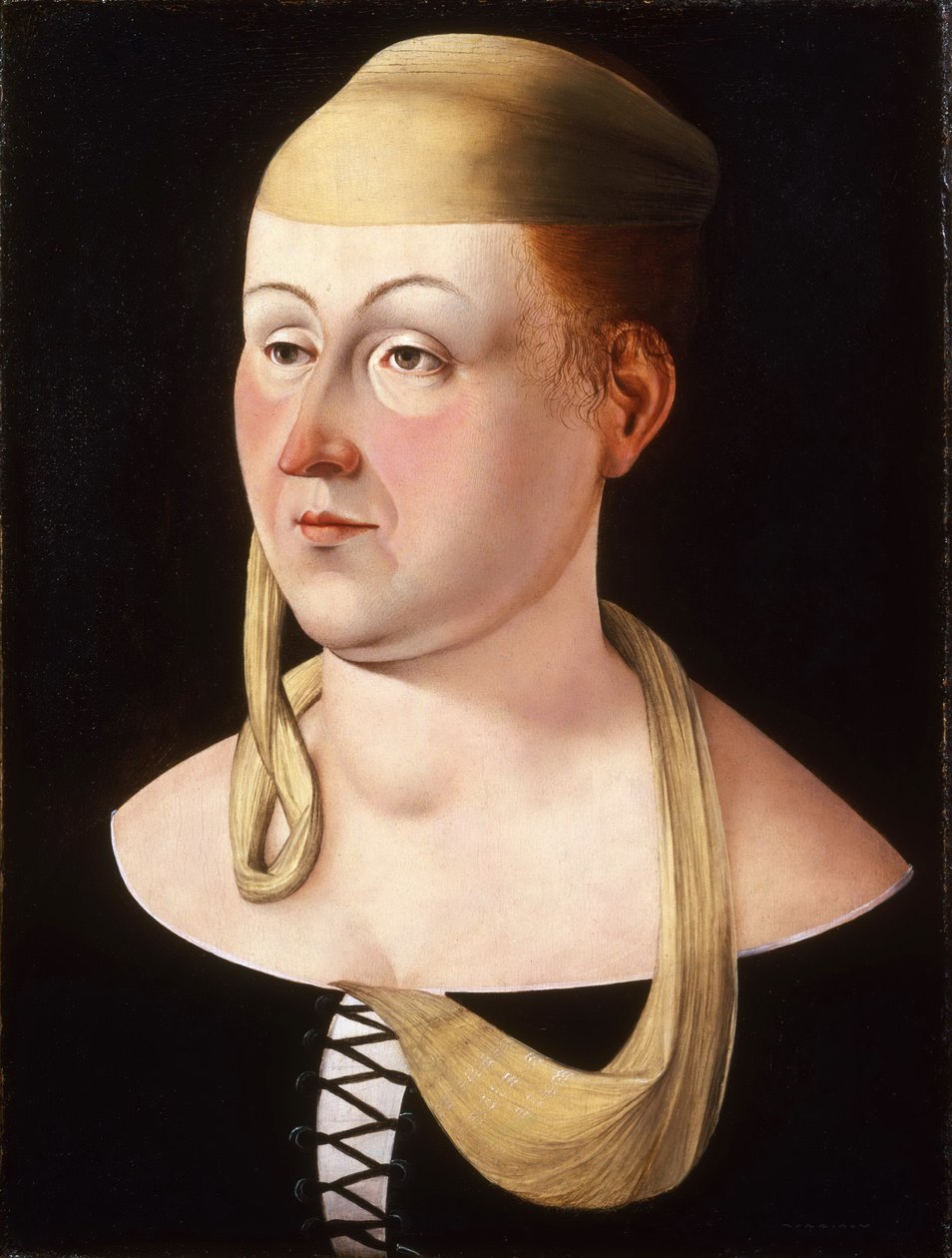 Italiaans: Ritratto di donna Portret van een dame door Jacometto Veneziano