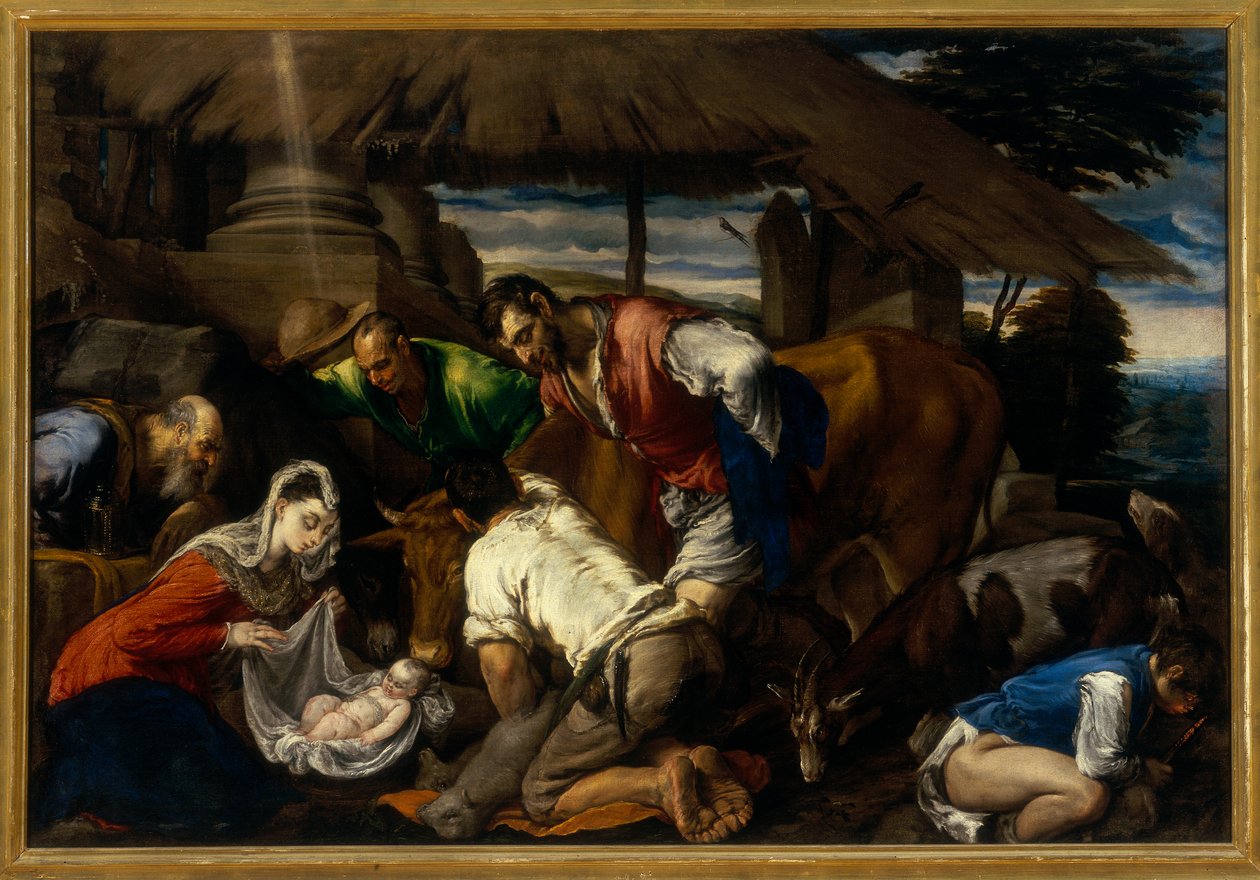 Aanbidding van de herders, ca. 1562 door Jacopo Bassano