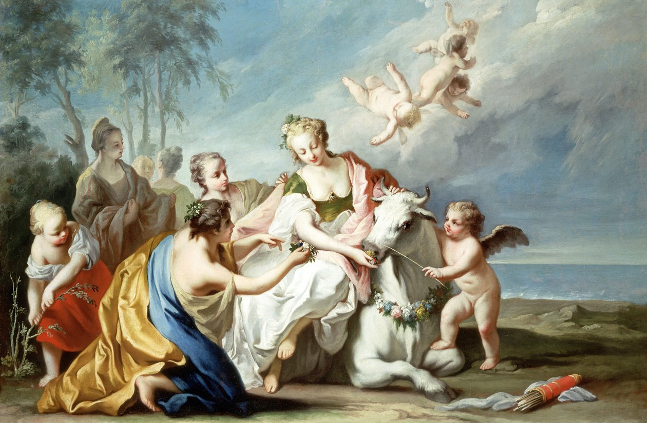 De roof van Europa door Jacopo Amigoni