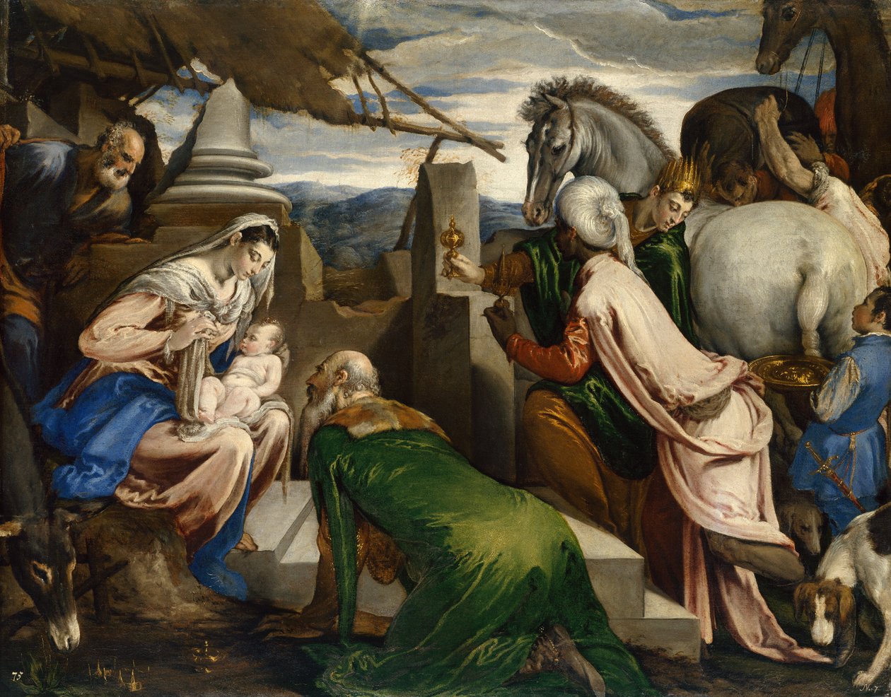Aanbidding der Wijzen door Jacopo Bassano