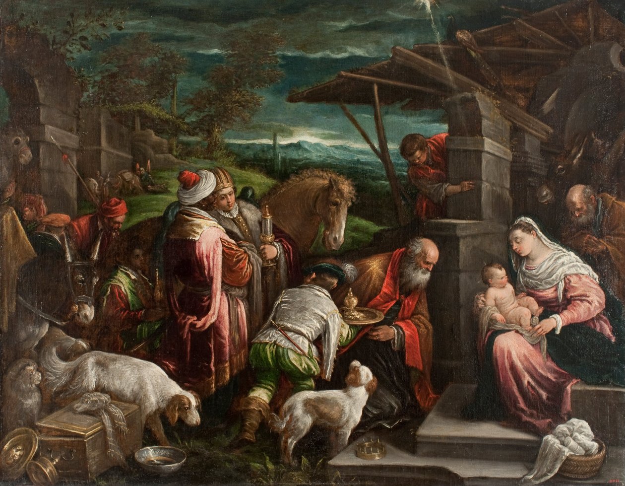 Aanbidding der Wijzen door Jacopo Bassano