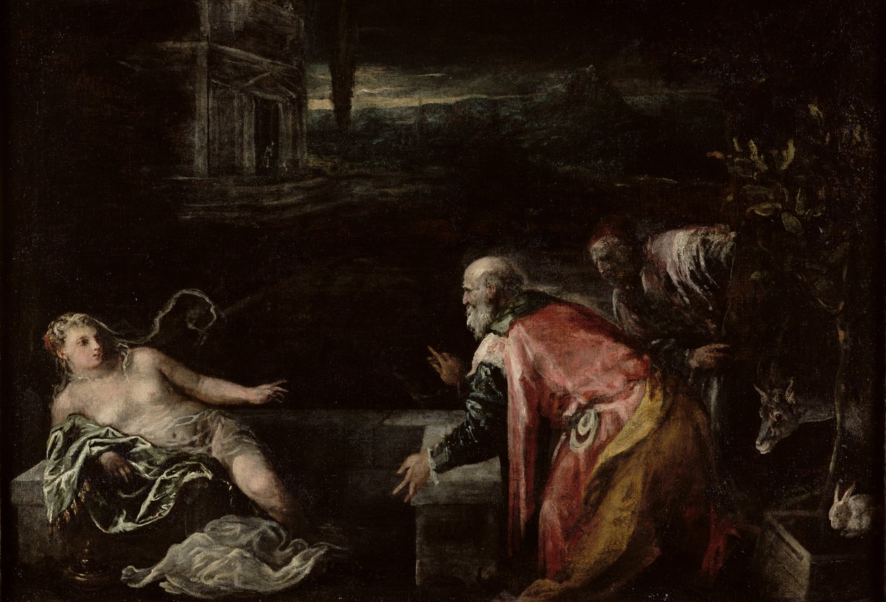 Susanna en de ouderlingen, 1585 door Jacopo Bassano