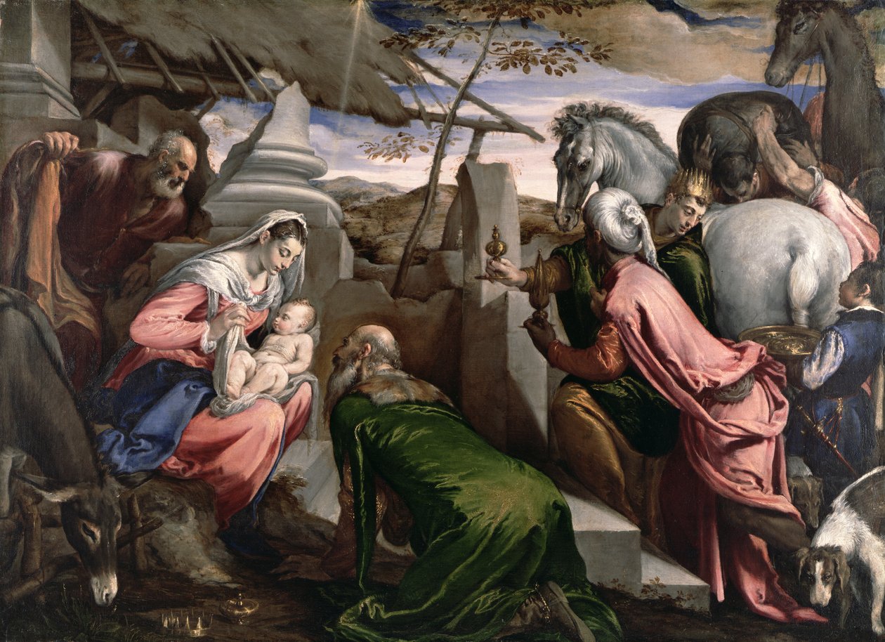 De Aanbidding der Wijzen door Jacopo Bassano