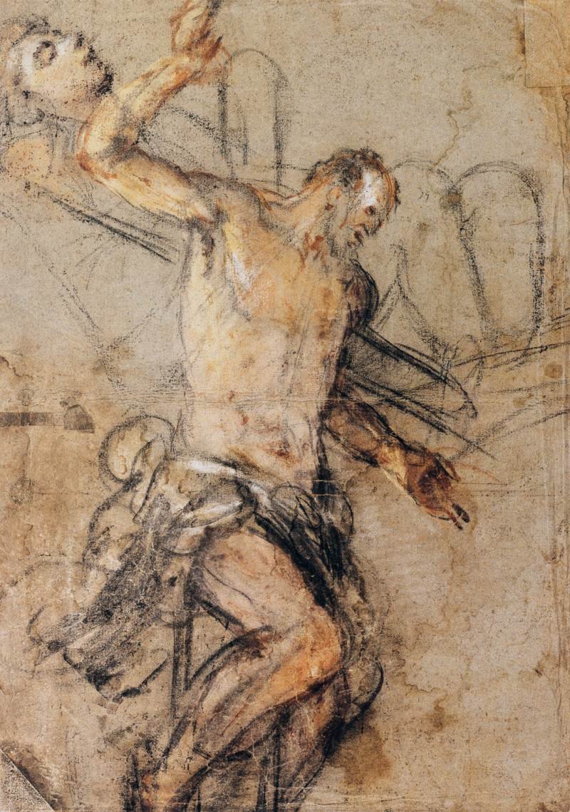 De goede dief aan het kruis door Jacopo Bassano