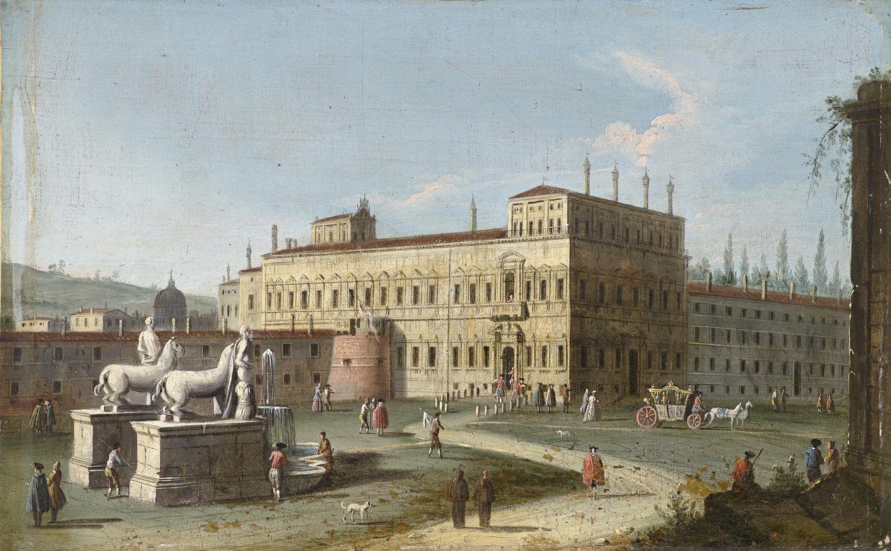 Gezicht op het Quirinaal in Rome door Jacopo Fabris