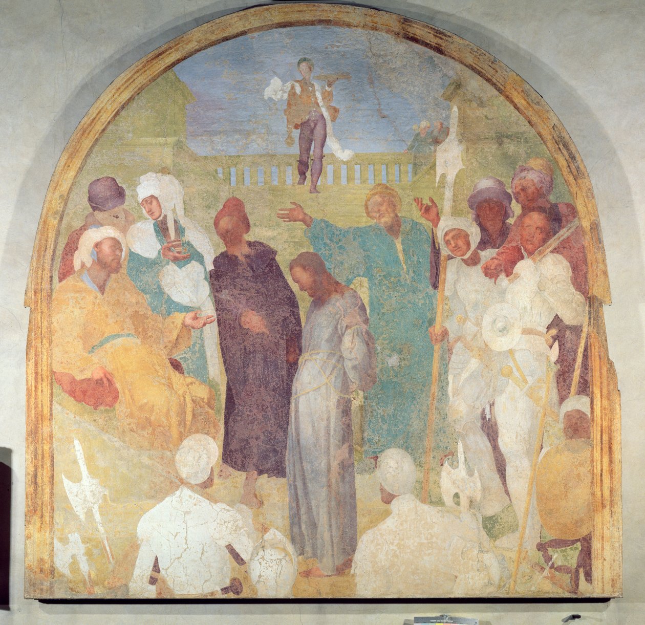 Christus voor Pilatus, lunet uit de fresco cyclus van de Passie, 1523-6 door Jacopo Pontormo