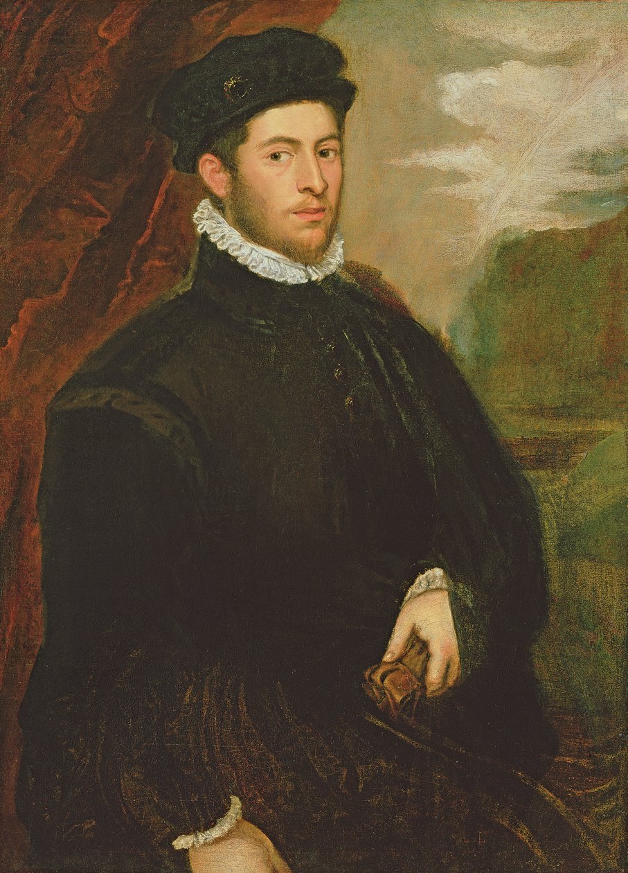 Portret van een edelman door Jacopo Robusti Tintoretto