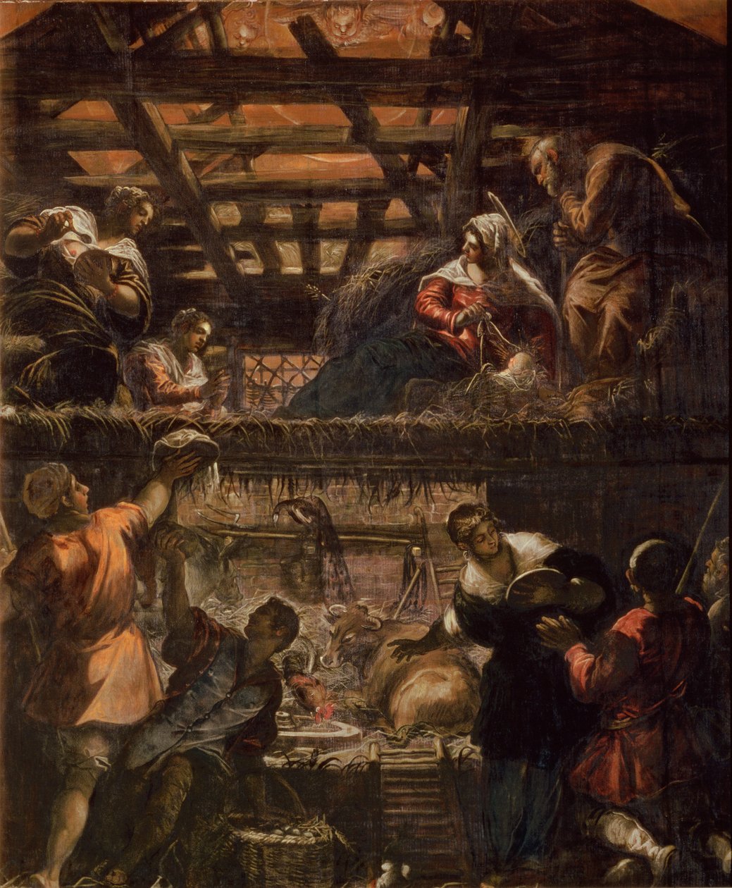 De aanbidding van de herders, 1578-81 door Jacopo Robusti Tintoretto