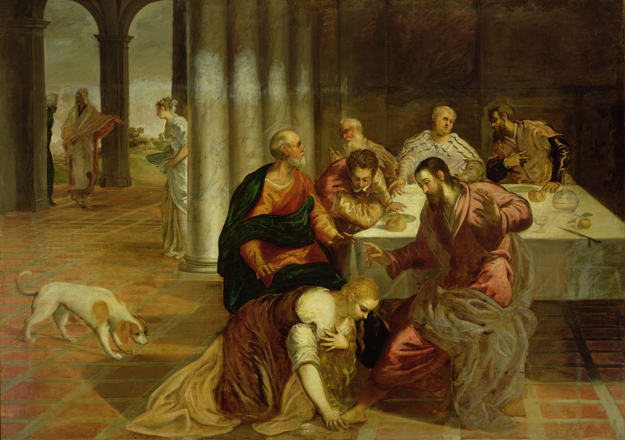 De bekering van Maria Magdalena, 1546-7 door Jacopo Robusti Tintoretto