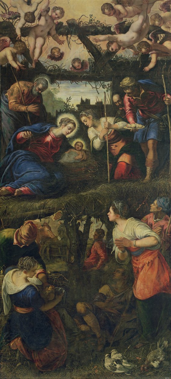 De Geboorte en Aanbidding door Jacopo Robusti Tintoretto