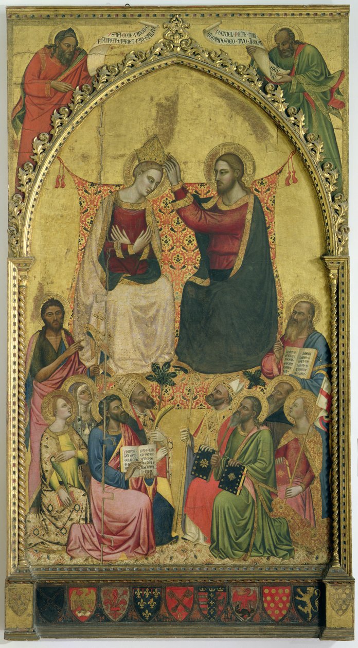 De Kroning van de Maagd met Heiligen en Profeten, c.1372 door Jacopo di Cione