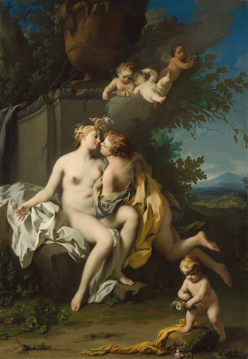 Flora en Zephyr, 1730s door Jacopo Amigoni