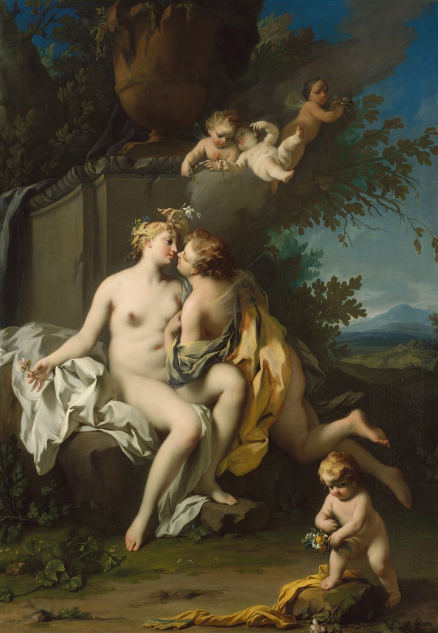 Flora en Zephyr door Jacopo Amigoni