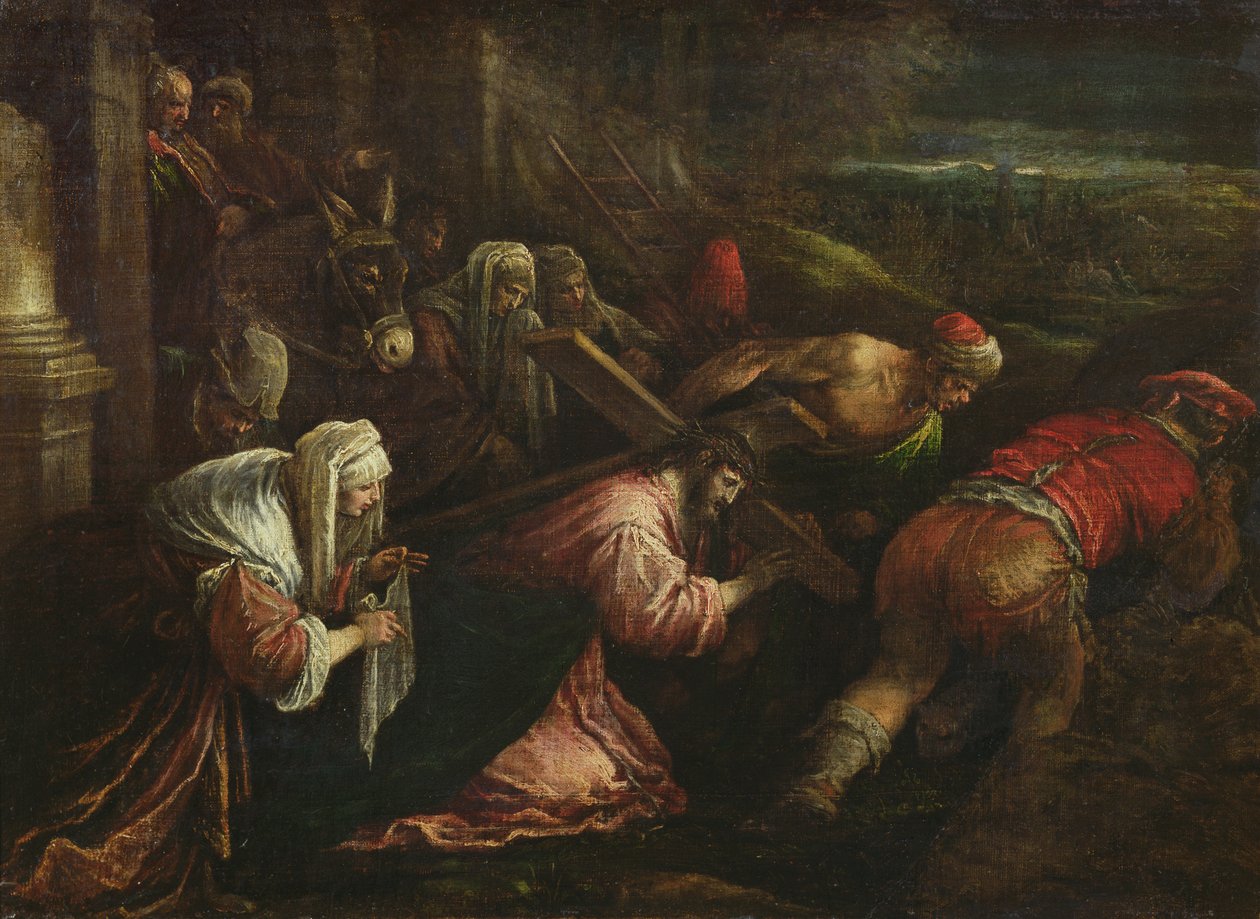 Christus draagt het kruis door Jacopo Bassano