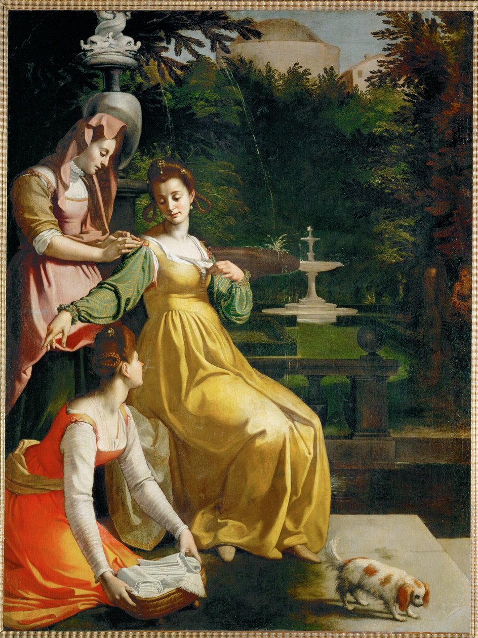 Susanna in bad (schilderij op doek) door Jacopo Chimenti Empoli