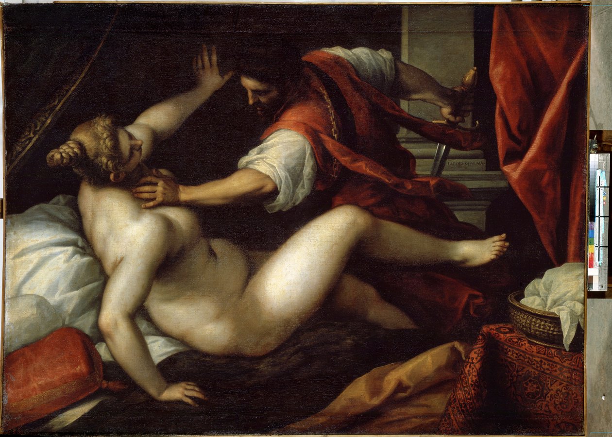 Tarquin en Lucretia door Jacopo Il Giovane Palma