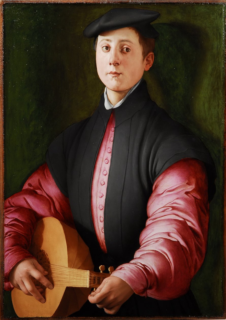 Portret van een luitspeler, ca. 1528-1529 door Jacopo Pontormo