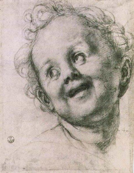 Studie van een putto voor de 
