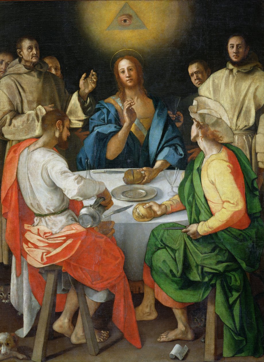 Het avondmaal in Emmaüs door Jacopo Pontormo