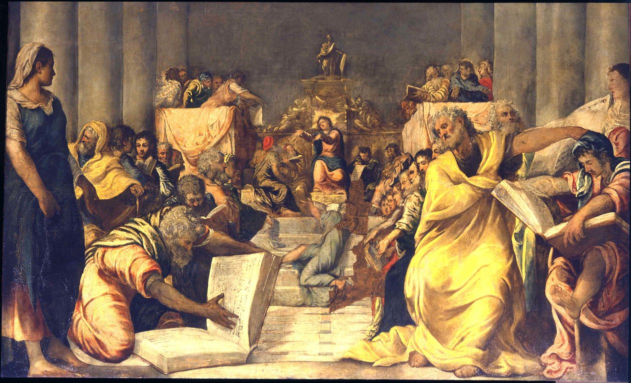 Christus onder de Doktoren door Jacopo Robusti Tintoretto