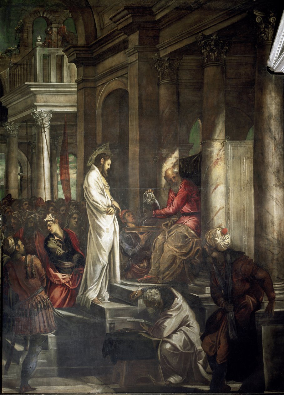 Christus voor Pontius Pilatus door Jacopo Robusti Tintoretto