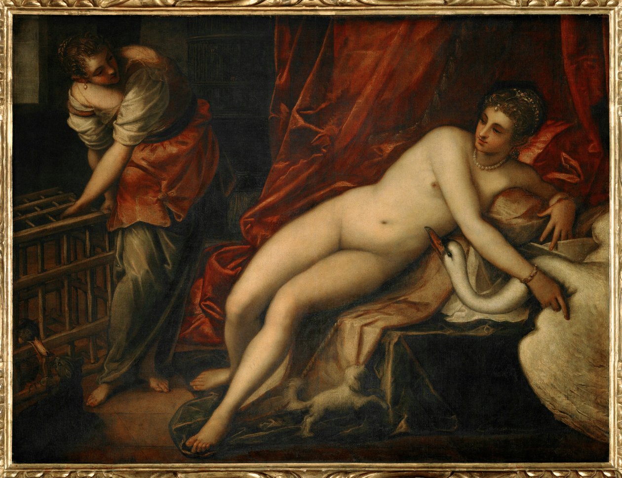Leda en de zwaan door Jacopo Robusti Tintoretto