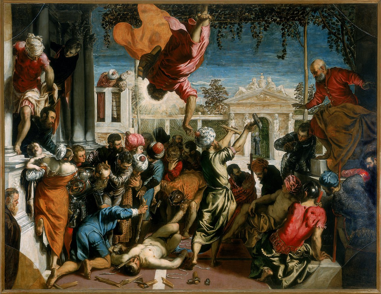 Het wonder van Sint Marcus die een slaaf bevrijdt, 1548 door Jacopo Robusti Tintoretto