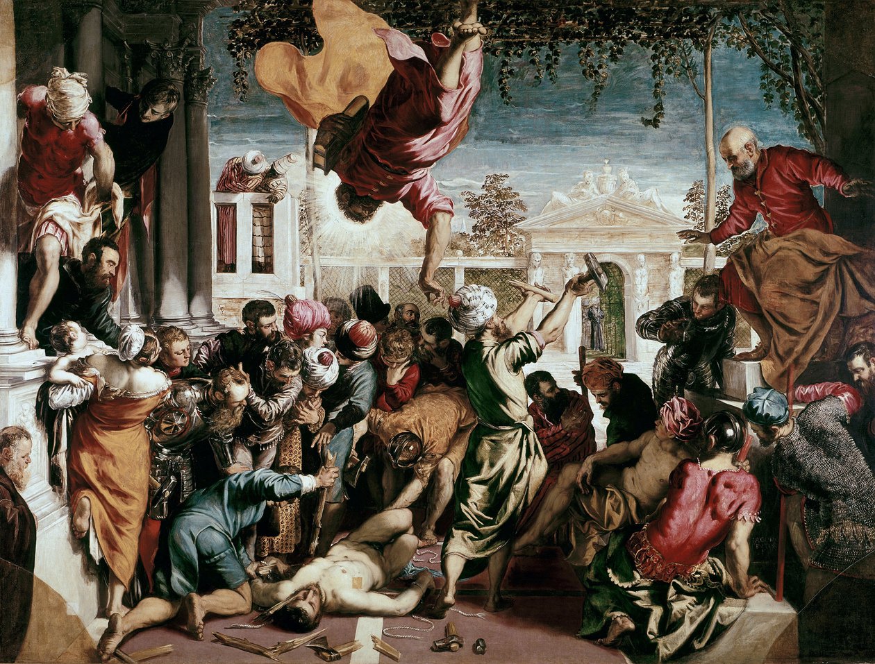 Het wonder van Sint Marcus die een slaaf bevrijdt, 1548 door Jacopo Robusti Tintoretto