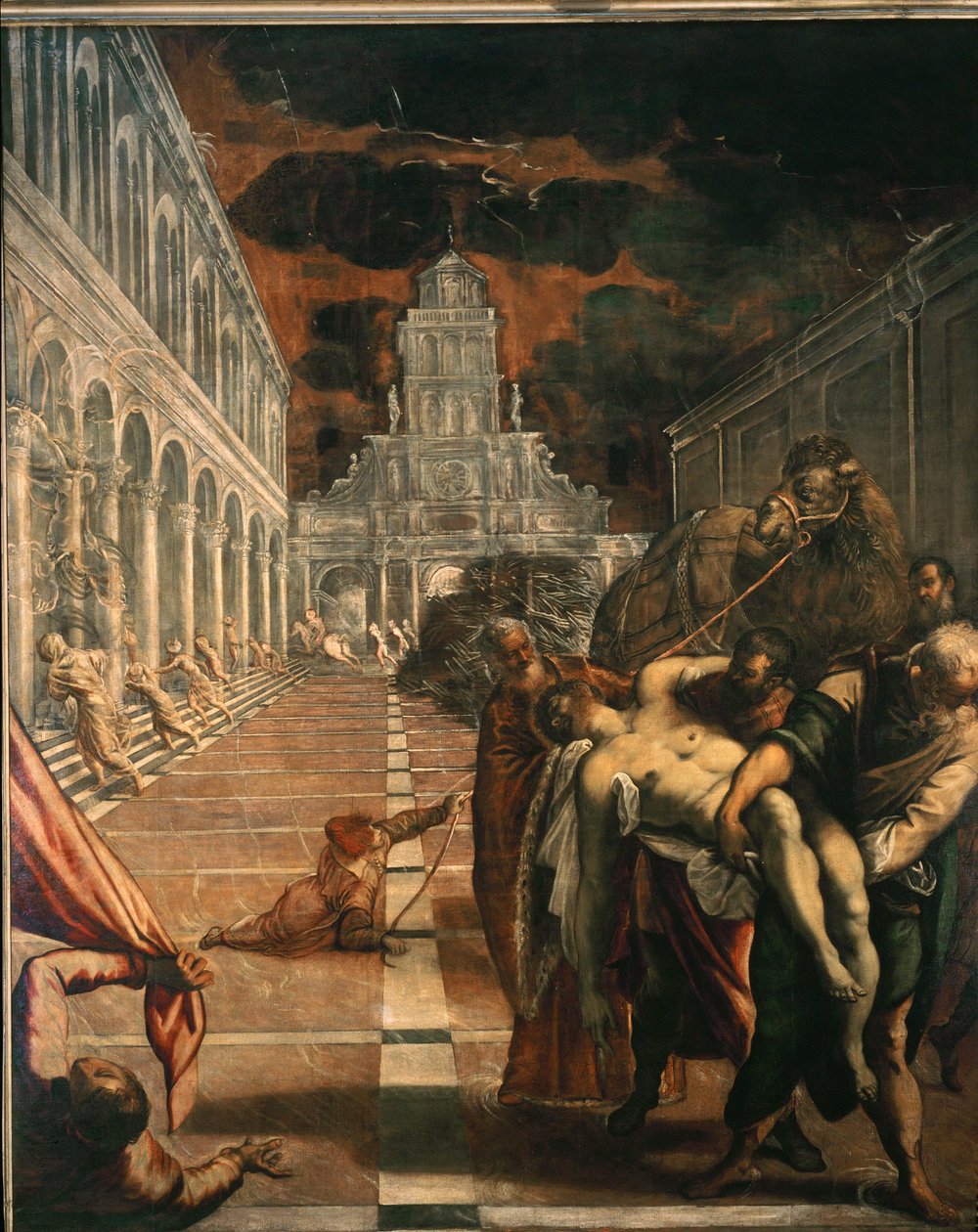 Het stelen van het lichaam van Marcus (schilderij op doek) door Jacopo Robusti Tintoretto