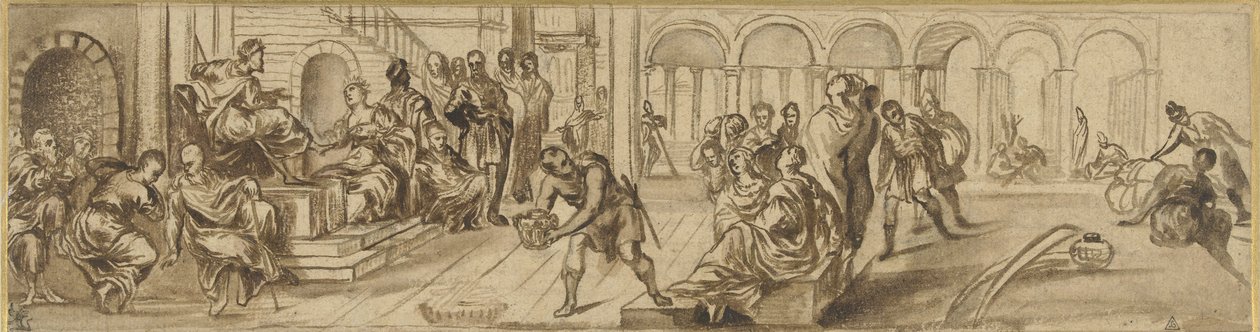 Salomo en de koningin van Sheba door Jacopo Robusti after Tintoretto