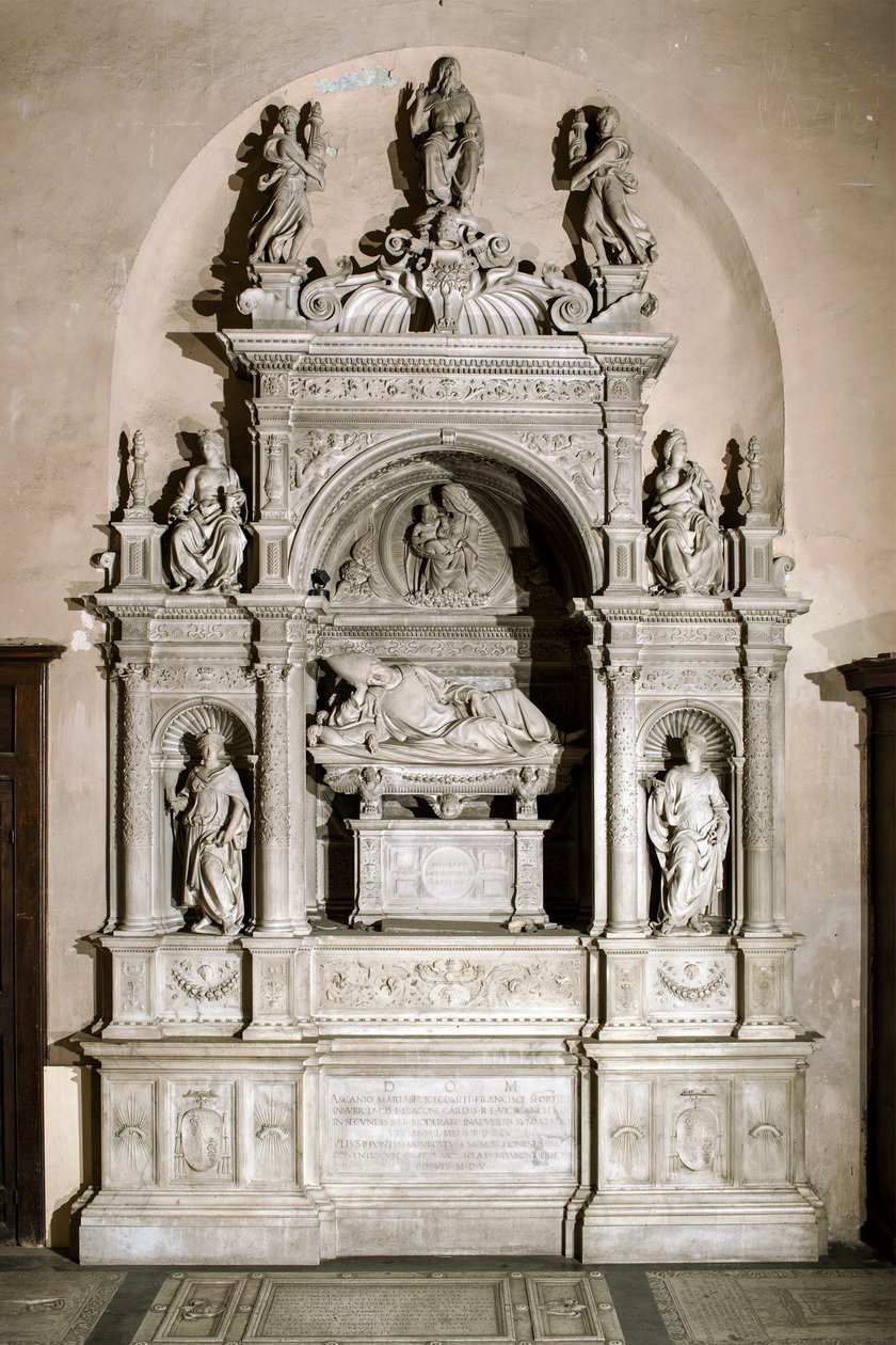 Grafmonument ter ere van kardinaal Ascanio Maria Sforza (marmeren sculptuur, 1505-1507) door Jacopo Sansovino