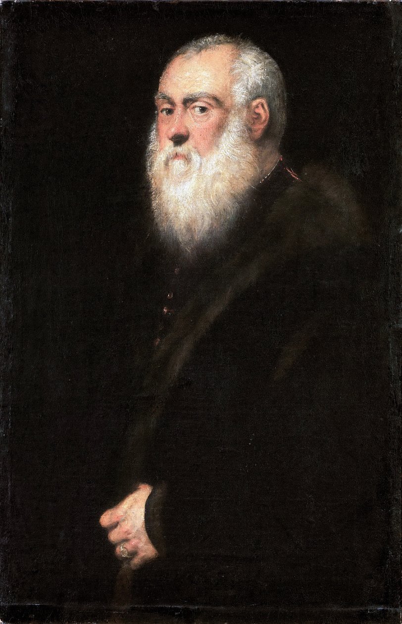 German: Bildnis eines weißbärtigen Mannes Portrait of king Sigismund II Augustus (1520-1572) door Jacopo Tintoretto
