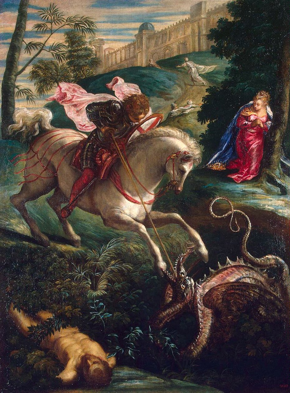 Sint Joris en de draak, 1543 door Jacopo Tintoretto