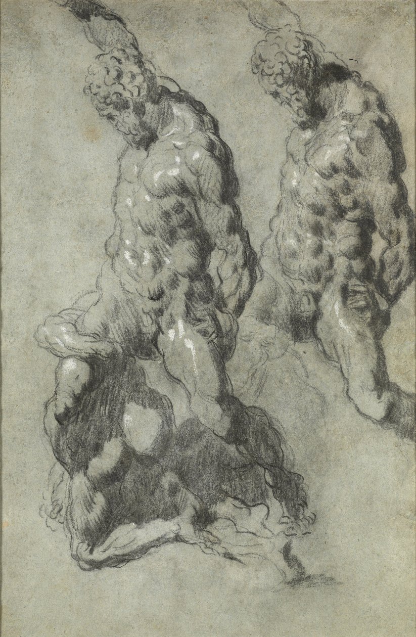 Twee studies over Simson die de Filistijnen doodde door Jacopo Tintoretto