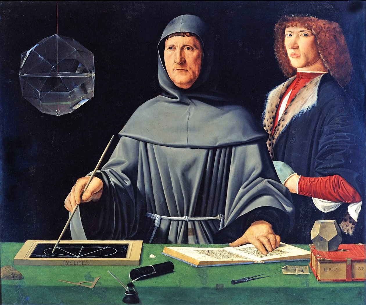Italiaans: Portret van Luca Pacioli Portret van Luca Pacioli door Jacopo de