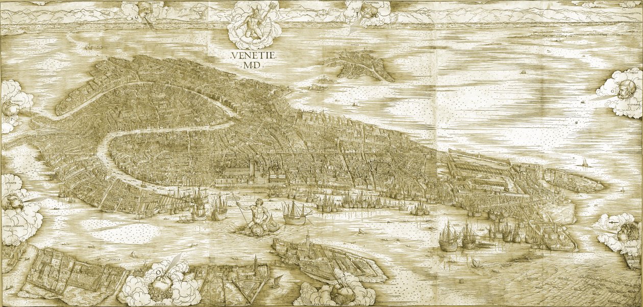 Gezicht op Venetië door Jacopo de Barbari