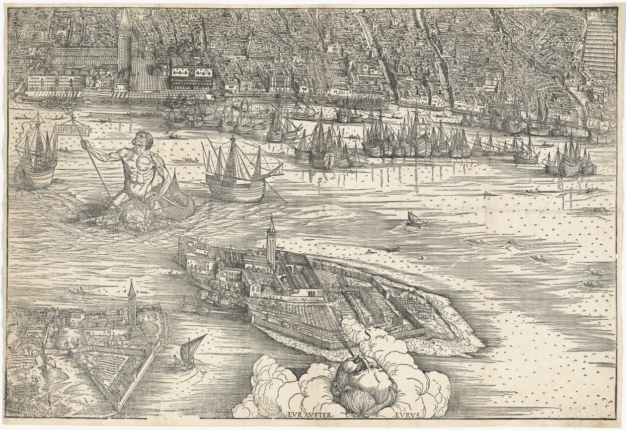 Uitzicht op Venetië [onderste middenblok], 1500 door Jacopo de Barbari