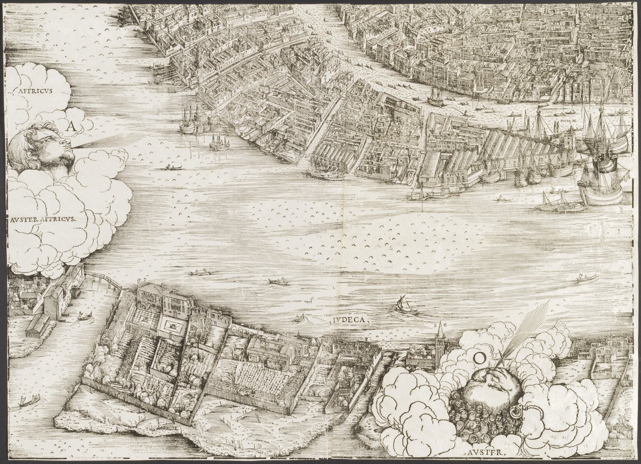 Uitzicht op Venetië (linkeronderblok), 1500 door Jacopo de Barbari