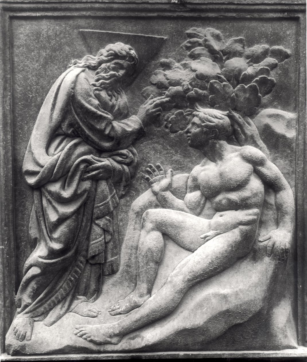 Schepping van Adam, paneel van de Porta Magna, c.1430 door Jacopo della Quercia