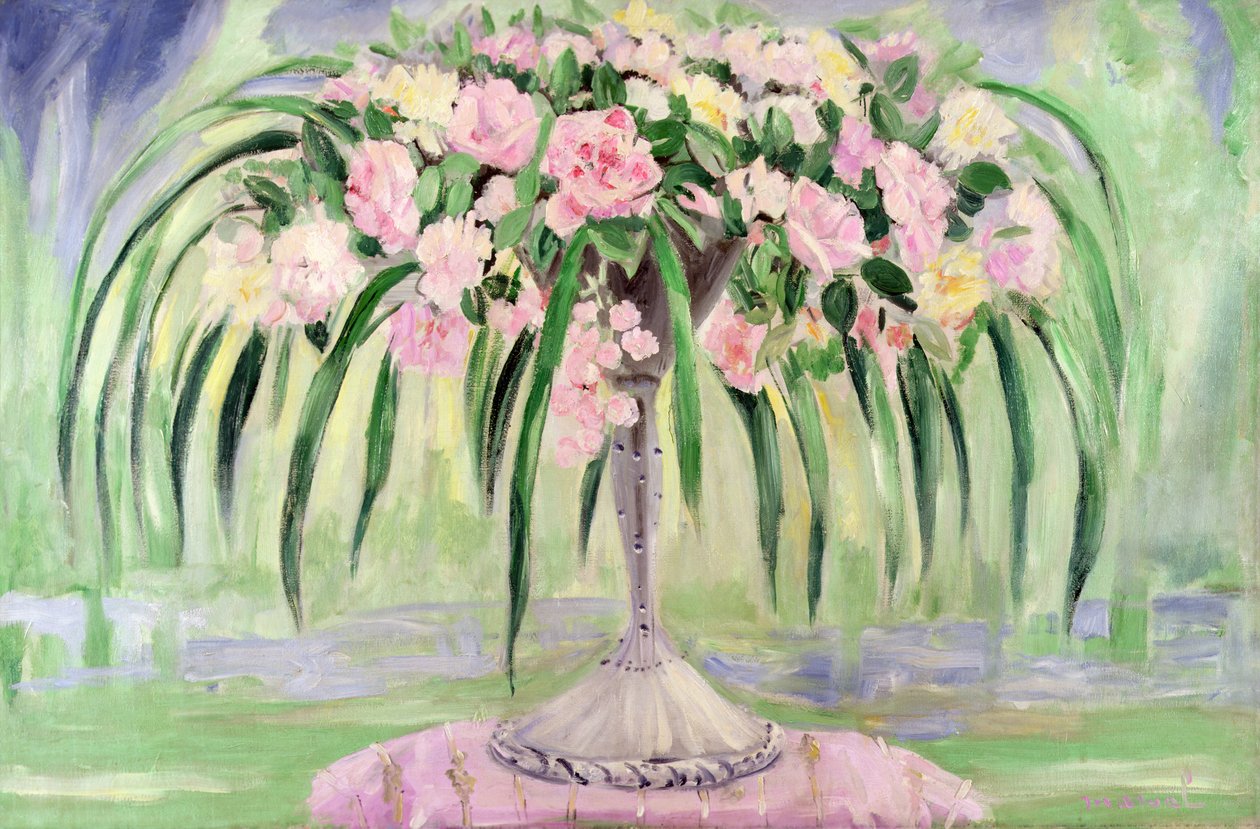 Rozen in een Art Nouveau Vaas door Jacqueline Marval