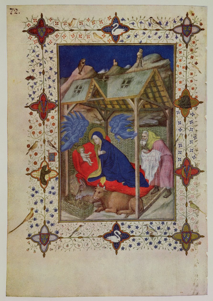 MS 11060-11061 Uren van Notre Dame: Prime, De geboorte van Christus, uit de 