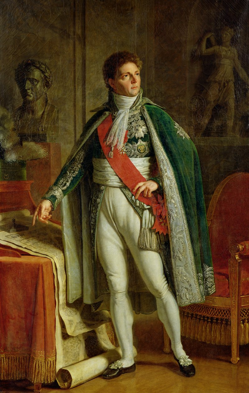 Louis Alexandre Berthier (1753-1815) toont een kaart van het bos van Fontainebleau, 1808 door Jacques Augustin Catherine Pajou