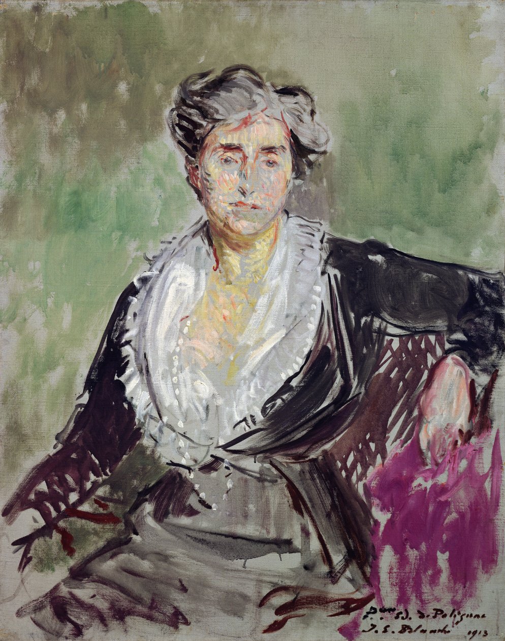 Studie voor een portret van prinses Edmond de Polignac door Jacques Emile Blanche