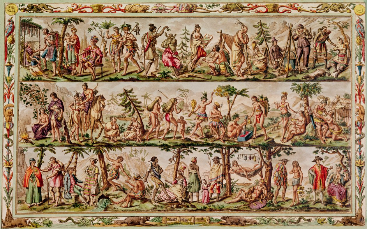 De Belangrijkste Volkeren van Amerika, c.1798-99 door Jacques Grasset de Saint Sauveur