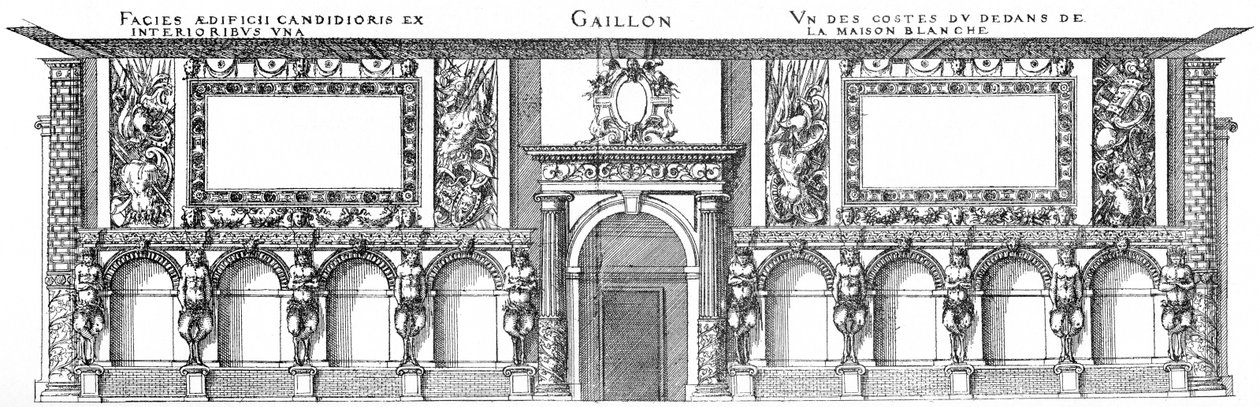 Gaillon een van de binnenmuren van het Maison Blanche door Jacques I Androuet du Cerceau