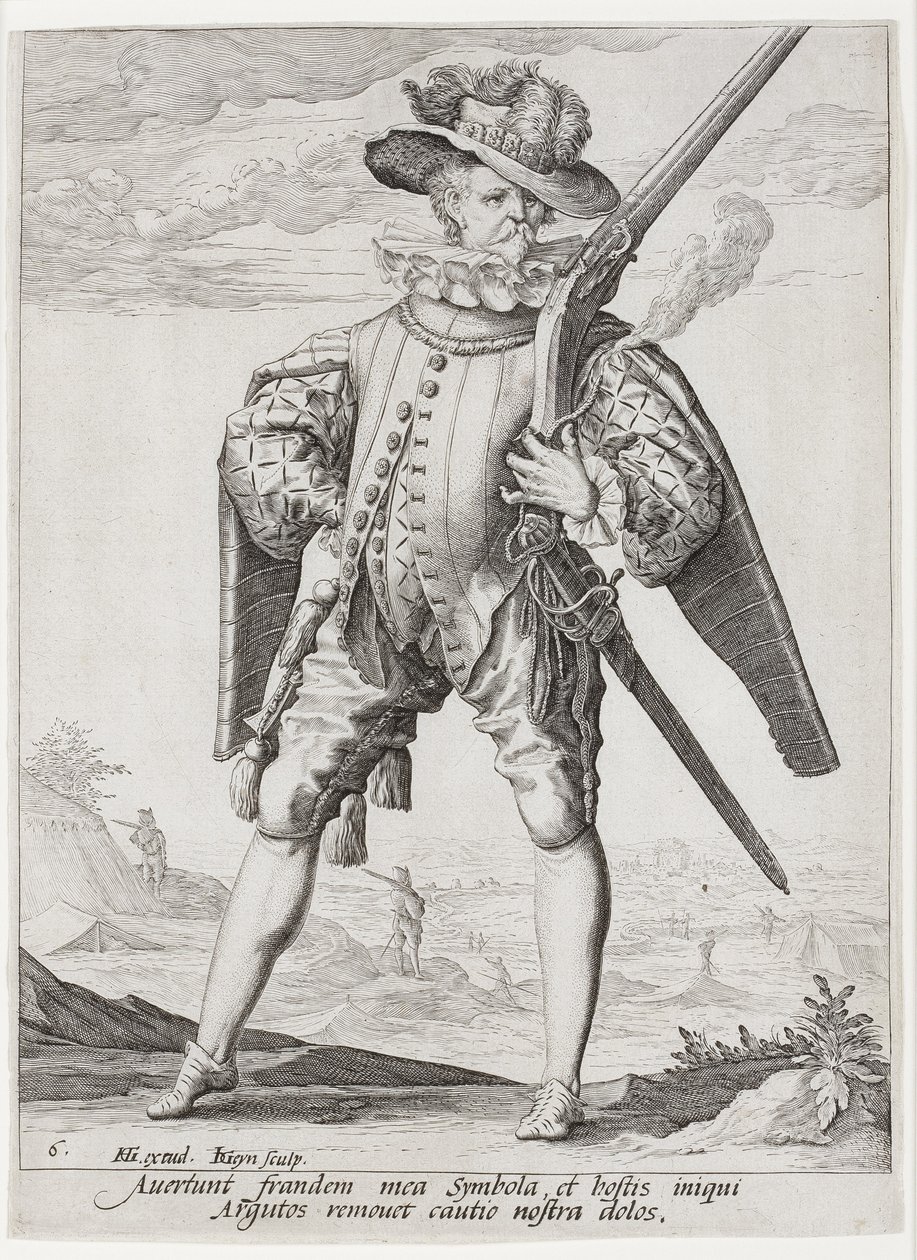 Een musketier, 1587 door Jacques II de Gheyn