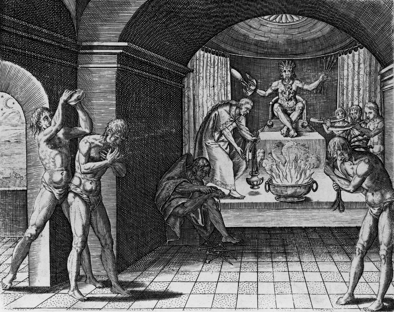 Mexicaanse Indiase religieuze dienst van boetedoening, uit 